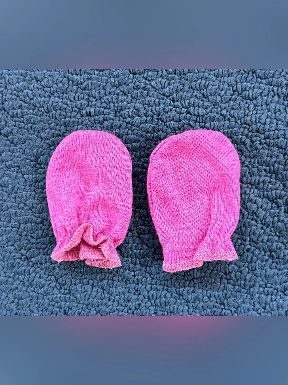 Ruffled Pink Baby Mittens - Soft Hand Protection for Infants